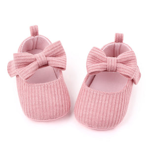 Bowknot Woolen Knit Baby Shoes Moccasins Princess Shoes Baby Shoes