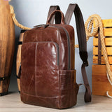 Genuine Leather Men's Backpack Business