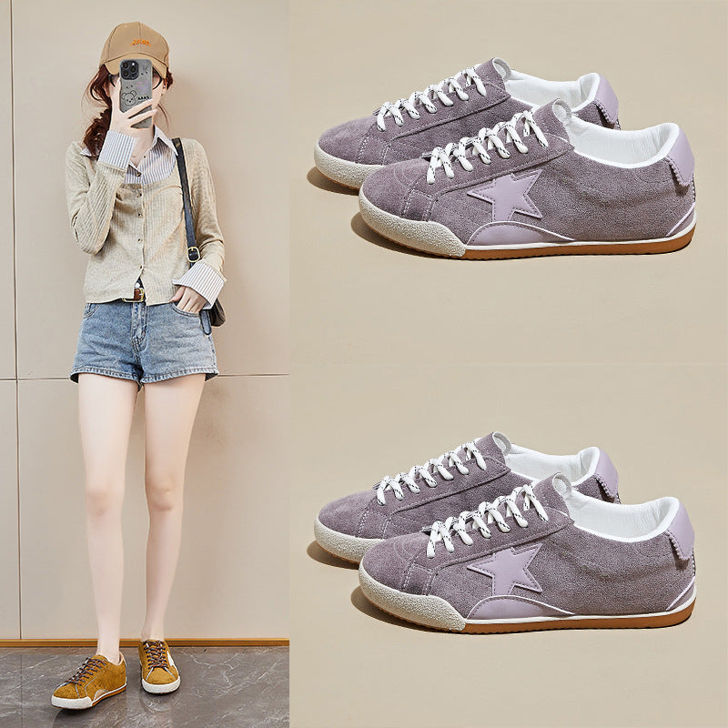 Autumn Retro White Sneakers For Women