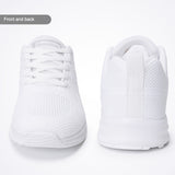Black White Sneakers Women Lace Up Running Walking Shoes