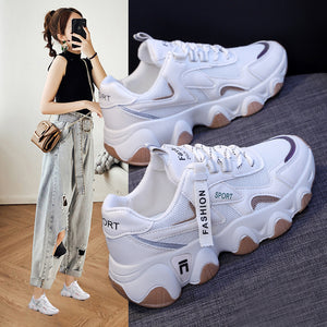 Breathable Sneakers With Thick Insoles For Women Students Running
