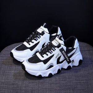 Breathable Sneakers With Thick Insoles For Women Students Running
