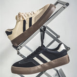 All-matching PU Leather Couple Flat Sneakers Men