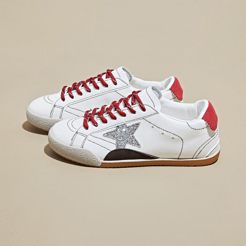 Autumn Retro White Sneakers For Women